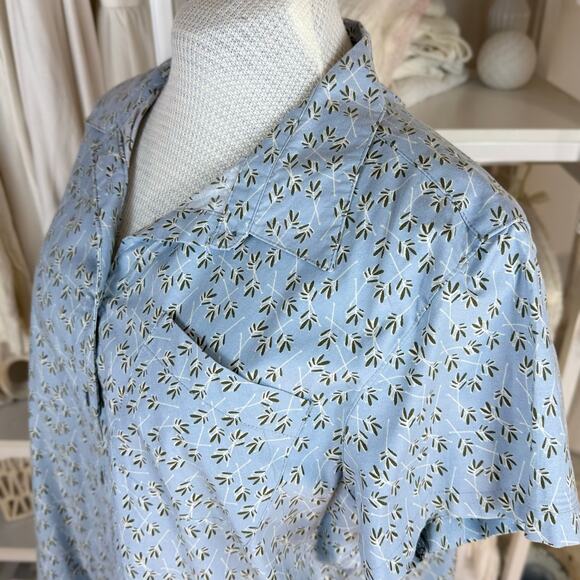 Noble Outfitters Plus size XXL, 2X blue button up top, blouse, shirt casual 4163 - Picture 5 of 11